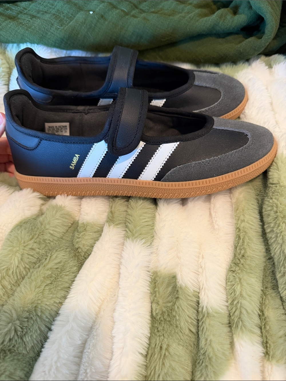 Adidas Samba Kids Black/White Gum Sole Mary Jane Shoe